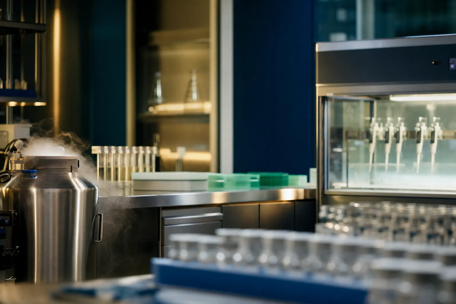 A precise clinical laboratory with cryogenic storage and sterile preparation area